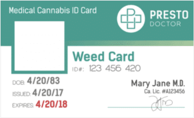 prestodoctor cannabis card