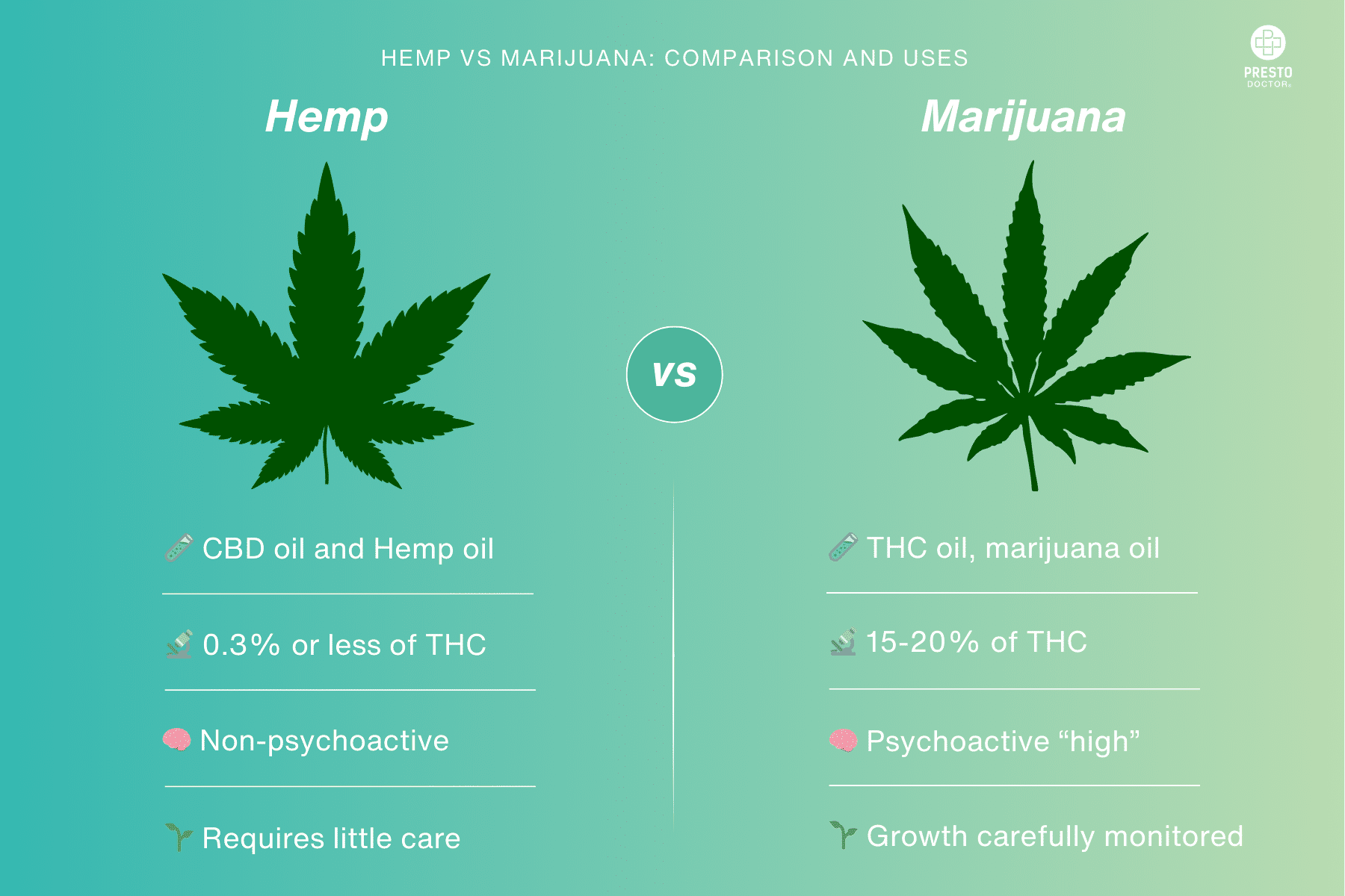 hemp vs marijuana, is hemp legal, uses for hemp, THC vs CBD